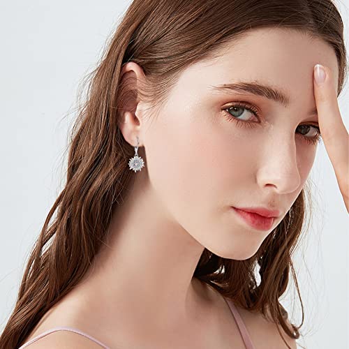 Sunflower Leverback Earrings S925 Sterling Silver Earrings You Are My Sunshine Dangle Earring Jewelry for Women - style: Silver Sunflower