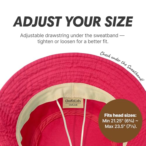 Hot Summer Bucket Hat - Trendy Cotton Sun Hat for Beach, Golf, Fishing - Fun Outdoor Vacation Boonie for Men and Women - color: French Rose