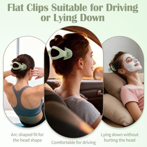 5.5 Inches Extra Large Flat Hair Clips for Women, 4 Pack XL Big Claw Clips for Thick Hair, Oversized Matte Strong Hold Non-slip Flat Claws, Green - color: Green-XL