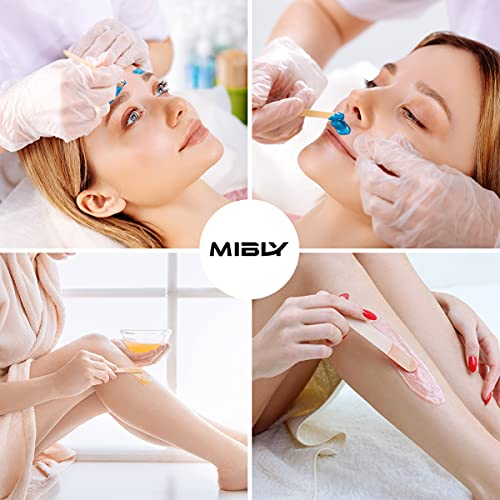 Mibly 4 Style 500 Pcs Assorted Wooden Wax Sticks for Body Legs Face and Small Medium Large Sizes Eyebrow Waxing Applicator Spatulas for Home and Spa Usage - size: Assorted Pack of 500