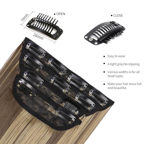 Hair Extensions Straight Clip in Hair Extensions Clip ins - Soft and Thick (20 Inches, 4Pcs, 22H10#) - color: 22H10#