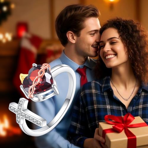 Cross Faith/Sacred Heart Ring Sterling Silver Cross Open Ring Christian Religious Jewelry Gifts for Women Men