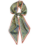 Hioyiwse Head Scarf Hair Neck Scarves For Women Purse Bag Scarfs For Handbags Silky Long Thin Satin Headscarf Fashion - color: B12-green Cashew Nut