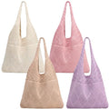 2/4 Pcs Crochet Mesh Beach Tote Bags, Summer Aesthetic Boho Knit Bag for Women Casual Vacation Essentials - color: Four Colors a