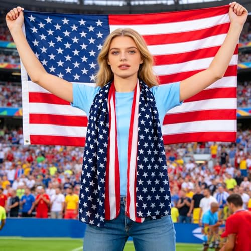 E-Clover Unique Fashion Women's Scarf Chiffon Sheer Scarves for Women Lightweight - color: 02-flag