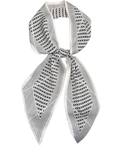 Purse Scarf For Handbags Head Scarves For Women's Hair Bags Scarfs Long Skinny Scarves Fashion Silky - color: A18-monochrome