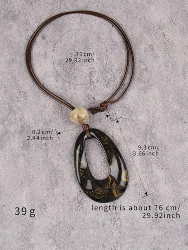 Chunky Necklace for Women Boho Pendant Necklace Statement Western Choker Necklaces for Women Vintage Bohemian Jewelry - style: Bohemian Long Necklace