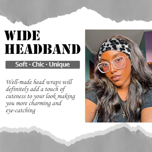 Boho Headbands For Women Wide Head Bands Fashion Leopard Turban Headband Knotted Head Wraps Non Slip Sweatbands Workout Bandanas Hairbands Elastic Hair Scarf Cotton Accessories For Teen Girls - color: Style 87