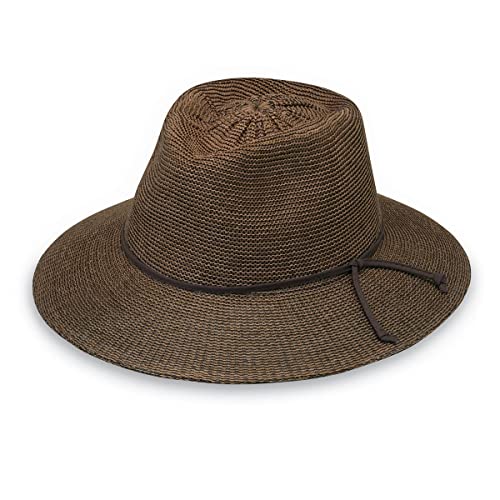 Wallaroo Hat Company Women's Victoria Fedora – UPF 50+ UV Protection, Wide Brim, Packable & Adjustable Sun Hat - color: Suede, size: Medium