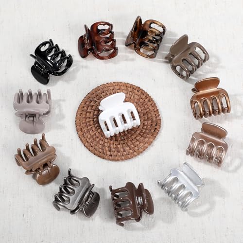 Sisiaipu 12Pcs Hair Clips for Women 1.8 Inch Small Claw Clips for Thin Hair Medium Hair Claw Clips for Thick Hair Accessories for Women Girls (Gloss Regular) - color: Gloss Regular