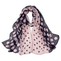 E-Clover Unique Fashion Women's Scarf Chiffon Sheer Scarves for Women Lightweight - color: Polka Dot-purplepink