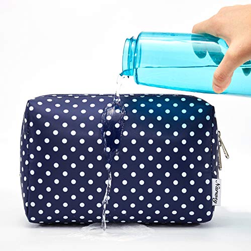 Narwey Cute Makeup Bag Travel Cosmetic Bag Organizer Toiletry Bag Make Up Bags with Compartments for Women Girls (Large, Polka Dot) - color: Polka Dot, style: Large