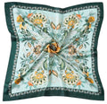 CHUNG Women's Scarf Hair Bandanas Square 27.5" Satin Wrap Fashion Pattern Scarves Emulation Silk Handbag Ribbons Necktie - color: Blue Flower-87#