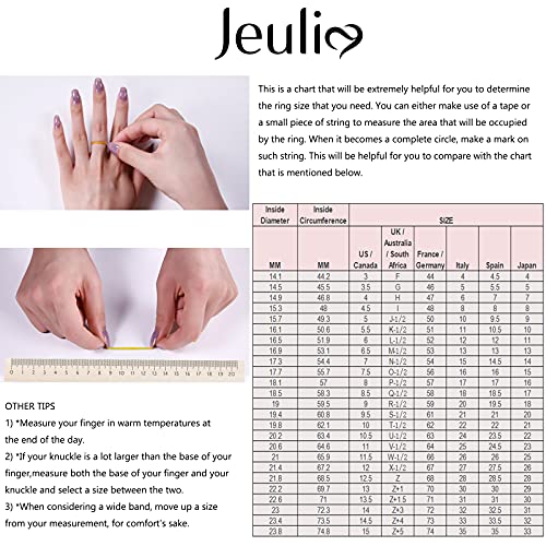 Jeulia Engagement Interchangeable Ring Set for Women Heart Cut Sterling Silver Wedding Promise Brilliant Classic Band Fashion Anniversary Rose Gold Halo Diamond Bridal with Jewelry Box - color: Rose gold