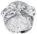 Ababalaya Satin Lined Beanies for Women Chemo Headwear Silky Lined Cotton Sleeping Cap - color: White