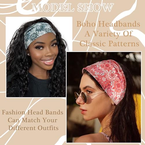 Headbands Stretchable Hair Bands Fashion Turban Knotted Head Bands Workout Running Sweatband Breathable Head Wrap African Style Hairband Accessories for Women Yoga 3 Pack - color: Style 70
