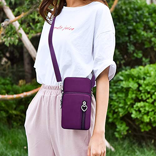 BIAOTIE Lightweight Small Crossbody bags Cell Phone Purses Travel Pouch Shoulder Bag for Women - color: Dark Purple