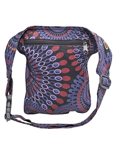 The Collection Royal Handmade Festival Waistpack Boho Hippie Waist Bag Hip Bum Running Belt Fanny Pack Travel Utility Belt (Blk+Prpl) - color: Blk+Prpl