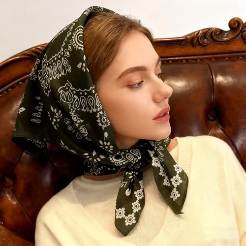 K-Elewon Women Medium Square Scarf Head Scarf Neck Scarf Hair Scarf Head Sleeping Wraps Bandana Scarfs for Women - color: V10
