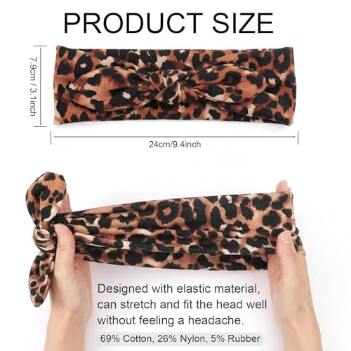 DRESHOW 8 Pack Headbands for Women Yoga Knotted Headbands Elastic Criss Cross Hair Accessories Sports Head Wrap Non Slip - color: 8 Pack: Rabbit Ears Bow A