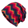 KAKU NANU Women Turban Chemo Beanies Pre Tied Caps Baggy Slouchy Headwear Sleep Scarf - color: Zigzag Lines