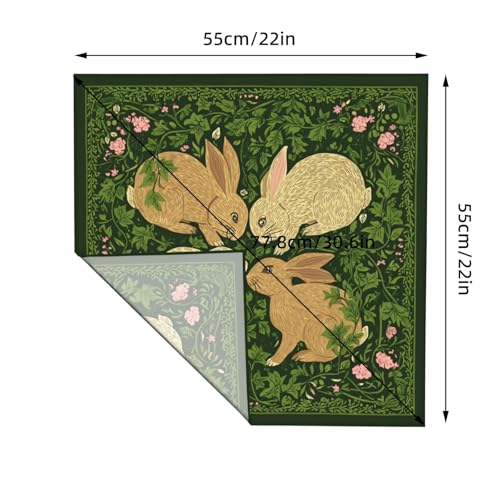 Head Scarf Hair Neck Scarves for Women Fashion Silk Satin Purse Bag Scarfs Handbags Bandana Neckerchief - color: Flower Rabbit Green