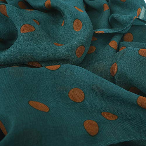 YOUR SMILE Ladies/Women's Lightweight Floral Print/Solid Color mixture Shawl Scarf For Spring Summer season - color: Polka Dots/Blackish Green