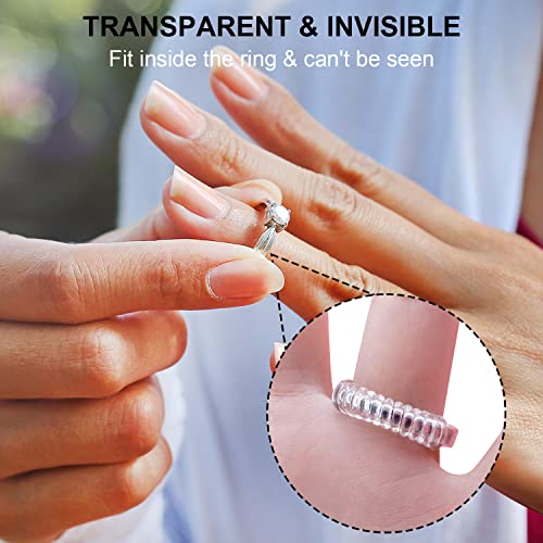 Haiou Ring Size Adjuster for Loose Rings - Clear Invisible Ring Guard, Spacer & Tightener | Sil. Resizer Extender - color: Transparent