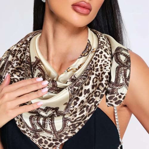 Head Scarf for Women Hair - 2 Pack 35" Square Satin Scarf, Silk Hair Scarf for Women Head Wrap for Sleeping - color: Beige Blush & Petal Pink
