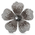 2.9 Inches Created Crystal Hibiscus Hawaiian Flower Hair Clips for Women | Boho Braids Artificial Flower Clips for Hair - color: Grey