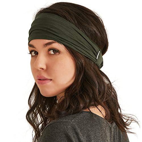 CHARM Headband for Men, Japanese Style Bandana Head Bands for Women and Men, Stretch Hair Band for Sports & Daily Wear by Casualbox - color: Khaki, size: Large