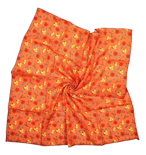 Shanlin Unisex Floral Cotton Square Scarf Bandanas 22x22 inch - color: Floral_orange