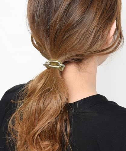 Bracelet Hair Ties for Women, Soft Elastic Ponytails Holders with Silver Jewelry Cute Stretchy Pony Tails Hair Ties for Girls Gifts (Caramel with Silver) - color: Caramel-04
