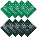 Raylarnia 8 PCS 100% Cotton Bandanas, 22 Inchs Multi-Purpose Bandana Scarfs Headbands for Men and Women - color: 4-dark Green/4-green