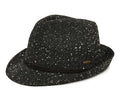 Funky Junque Straw Fedora Hats for Women - UPF 50+ Sun Hat, Short Brim Packable Beach Hat with Woven Pattern - color: Sequin - Black