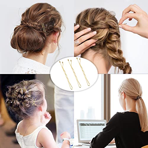 MORGLES Blonde Hair Bobby Pins, 120PCS 2Inches Gold Hair Pins for Women with Box - color: Blonde（2inch)