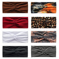 AQOKKA Elastic Knotted Headbands for Women Criss Cross Head Bands for Women's Hair Non Slip Boho Wrap Twisted Hair Accessories - color: 8 Pack Cross Ribbing Wide C