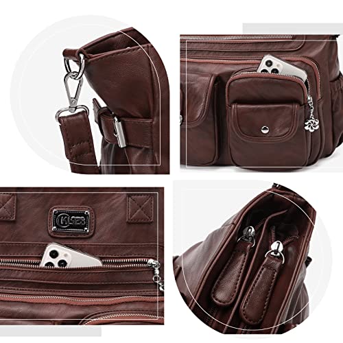 KL928 Large Purses for Women Shoulder Bag Tote Handbags Stylish Vegan Leather Hobo Bags Ladies, A-Black-4 | Large - color: 01-coffee