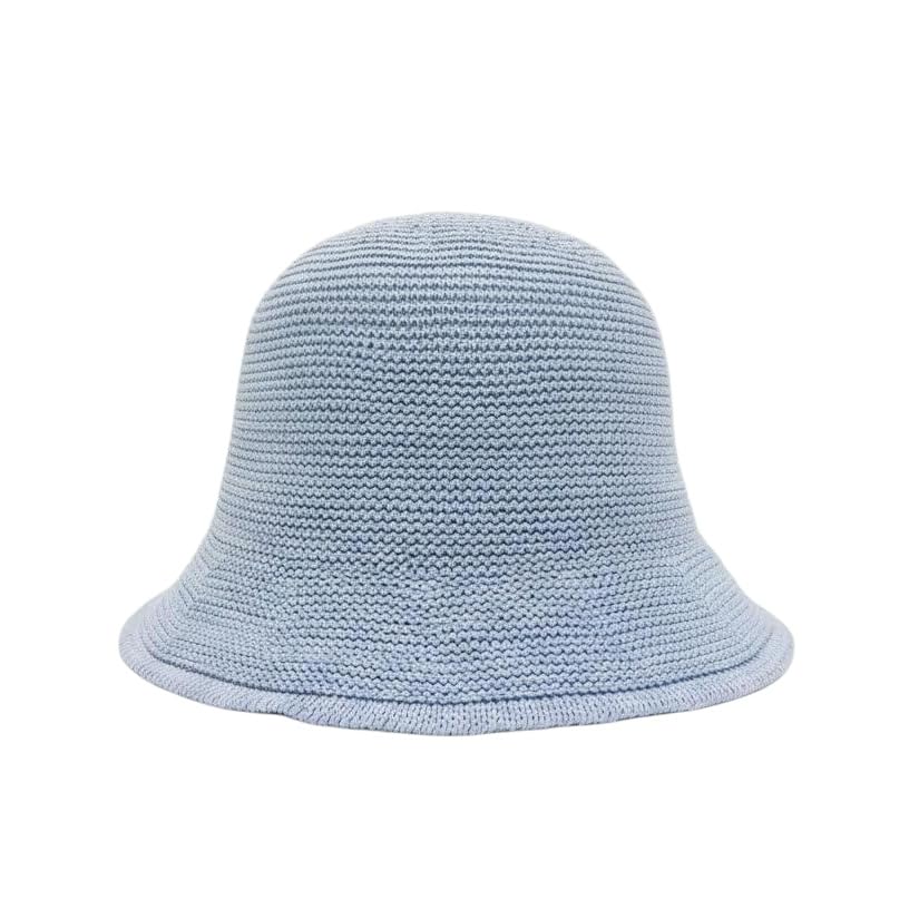 Women Straw Hat Beach Sun Cap Foldable Paper Knitted for Travel Summer Vacation Soft Lightweight Breathable - color: Blue