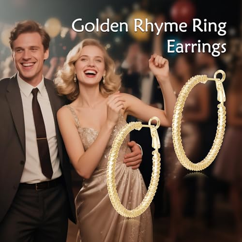 14K Gold Hoop Earrings for Women Gold Earrings for Women 14K gold Hoops Earring Jewelry Gifts - style: Textured Circle