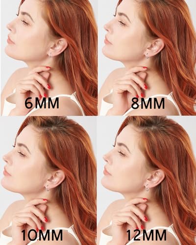 316L Surgical Stainless Steel Huggie Hoop Earrings 6mm 8mm 10mm 11mm 12mm 14mm Hypoallergenic Earrings Hoop Cartilage Helix Lobes Hinged Sleeper Earrings For Men Women - style: "(D6/8/10/12) THK 1.5mm V Black"