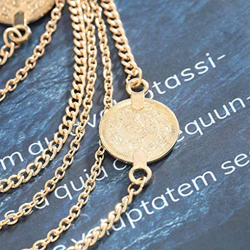 Olbye Silver Barefoot Sandals Foot Chain Jewelry Coin Anklet Bracelet for Women and Girls Beach Wedding Foot Jewelry Pack of 2 - color: Gold