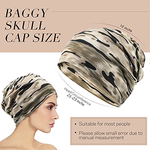 SATINIOR 5 Pieces Women's Slouchy Beanie Chemo Hat Stretch Cancer Head Wraps Sleep Head Scarf for Cancer Patient - color: Multicolor, style: Chic Style