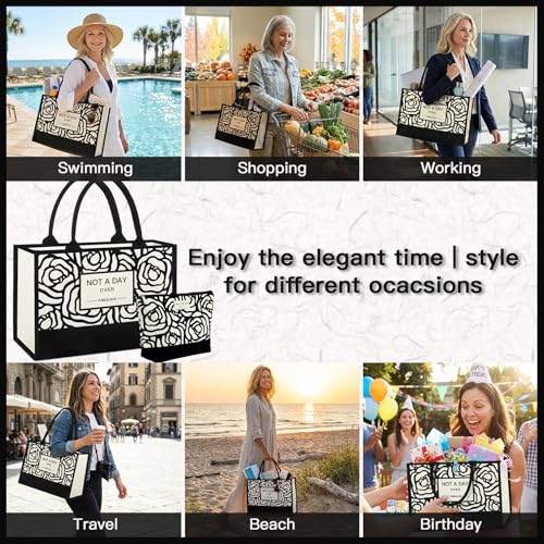 50th/60th/70th/40th/30th/80th Birthday Gifts for Women Her, Birthday Gifts Tote Bag for Mom Wife Aunt Friends - style: Not a Day Over Fabulous