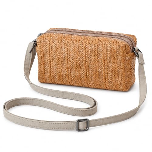 Small Crossbody Bag for Women - color: Strawbrown