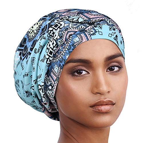 Alnorm Slouchy Striped Beanie Hat Comfortable Headwrap Cap - color: Grilles