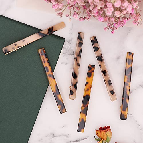 Cobahom 6 Pack Leopard Print Hair Clips Duckbill Hair Clip Metal Duck Teeth Hair Pins Chic Tortoise Shell Hair Barrettes for Women and Girls - color: 6 Pcs Leopard Print