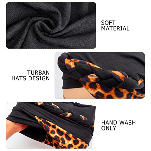 African Women Turban Caps Pre-Tied Twisted Turbans Head Scarf for Women Hair Wraps Cover Beanie Cancer Chemo Headwear - color: 1 Pack Twisted Braid: Floral C