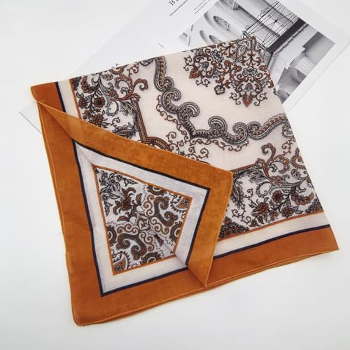 Large Cotton Bandana Lightweight Head Hair Scarf Headbands Wraps Cover Handkerchiefs for Women Men 25 x 25 inch - color: Rt06