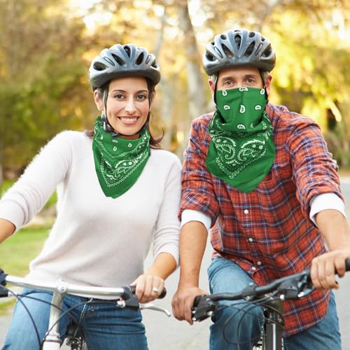 NACHLYNN 10/20pcs Paisley Bandanas Assorted Bandanas Cowboy Polyester Headbands Square Scarf Headwear - color: Green